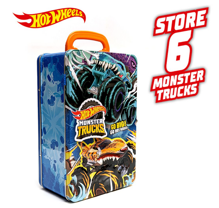 Hot Wheels Monster Trucks Tin Storage Case Assorted