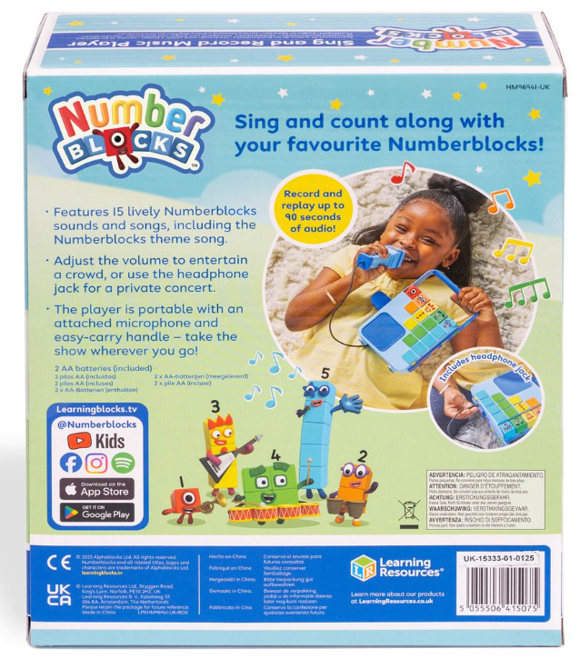 Numberblocks Sing & Record Music Player