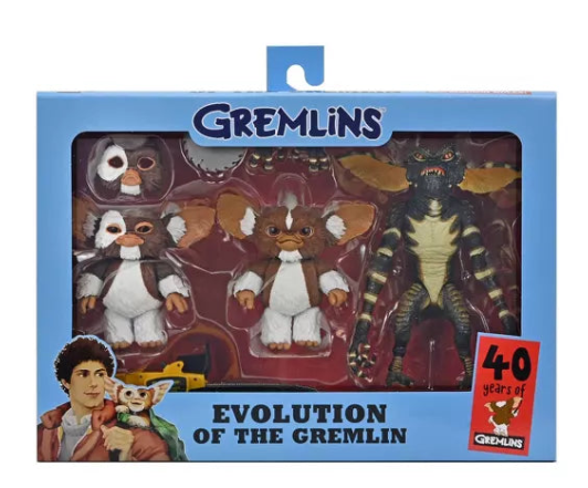 Gremlins Evolution Of The Gremlin 7 Scale 30th Anniversary 3-Pack Box Set, showing reverse