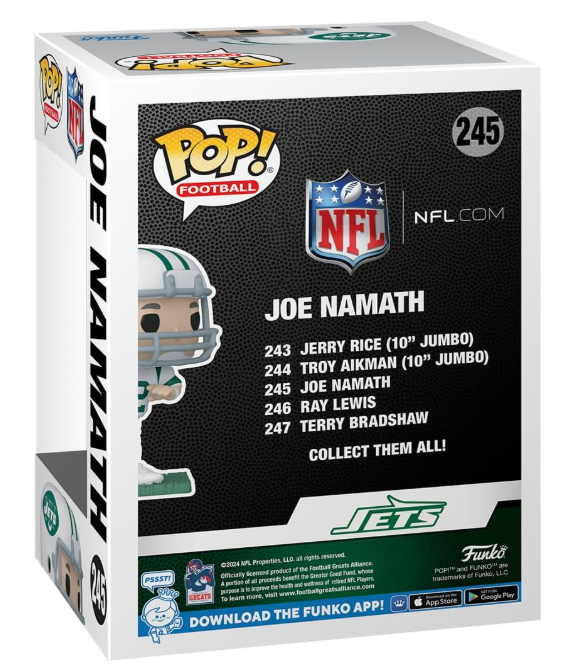 Joe Namath NFL Jets Funko POP! Vinyl Figure, side angle