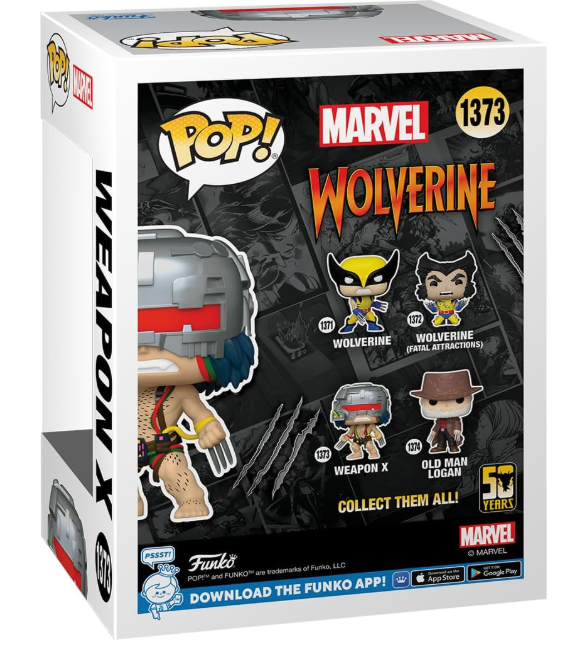 Ultimate Weapon X Wolverine 50th Anniversary Marvel Funko POP! Vinyl Figure, side angle