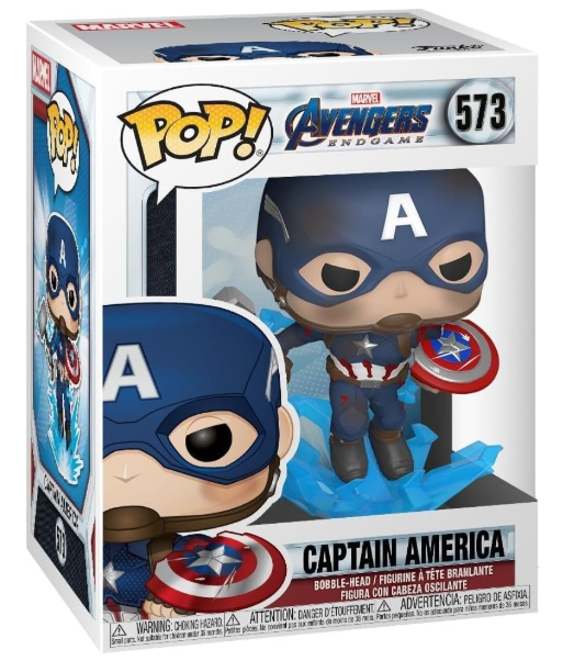 Captain America with Broken Shield and Mjölnir Avengers Endgame Funko POP! Movies Vinyl Figure collectible from Marvel