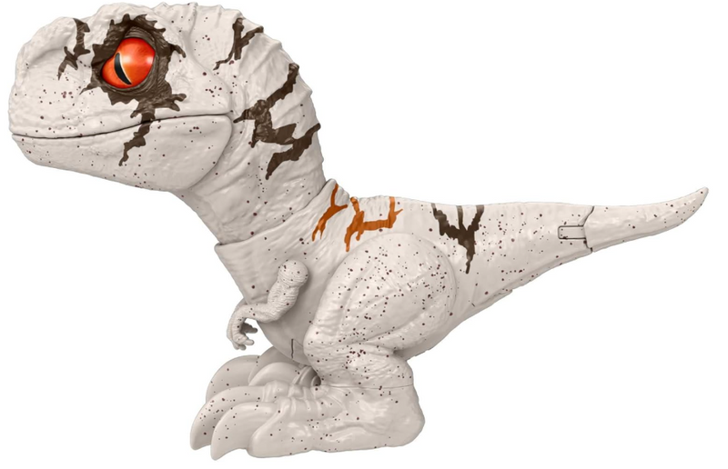 Jurassic World Dominion Uncaged Rowdy Roars Atrociraptor, close-up detail