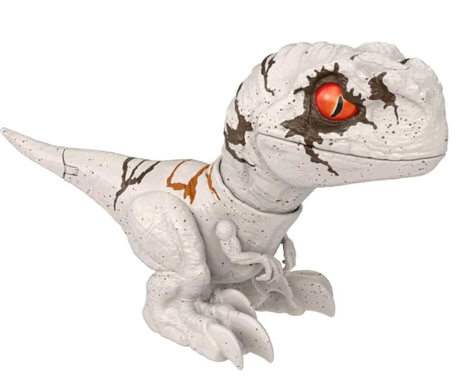 Jurassic World Dominion Uncaged Rowdy Roars Atrociraptor, in display