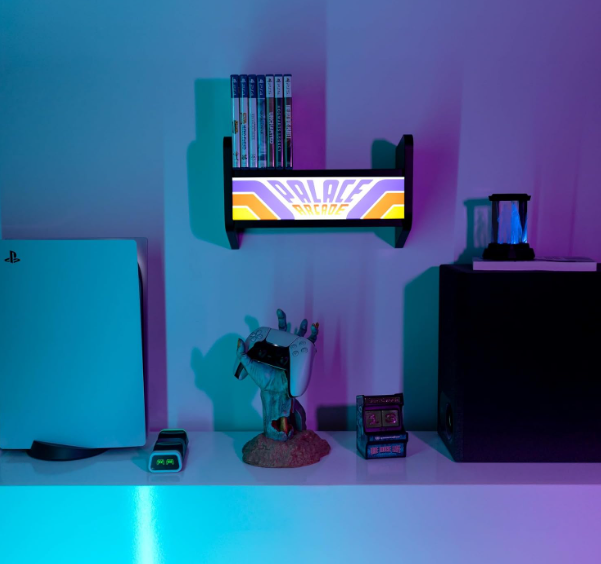 Stranger Things Arcade Wall Shelf Lamp, close-up detail