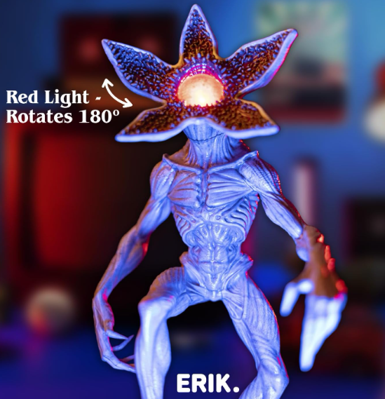 Stranger Things Demogorgon Lamp, side angle