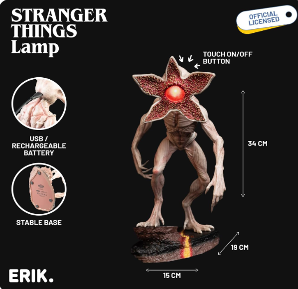 Stranger Things Demogorgon Lamp, rear view
