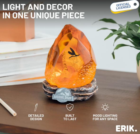 Jurassic Park Amber Lamp, side angle
