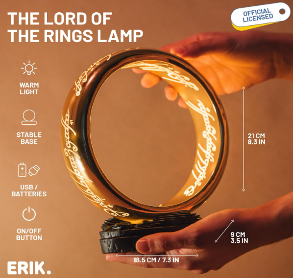 The Lord Of The Rings One Ring Lamp, rear view
