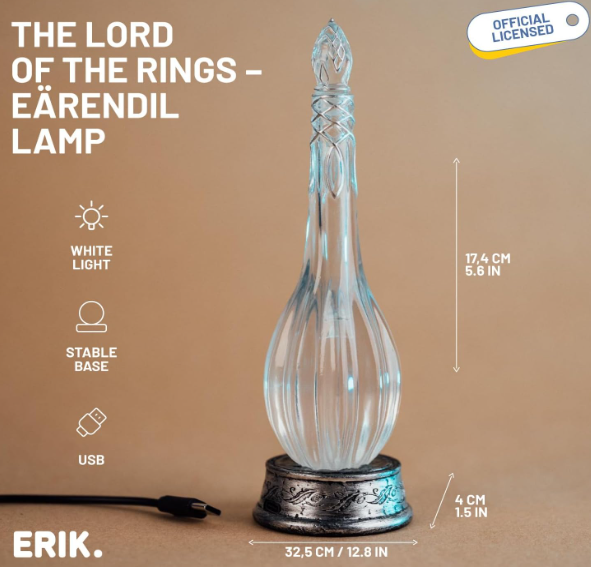 The Lord Of The Rings Earendil Lamp, rear view
