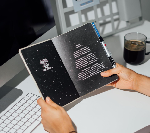 Star Wars Luke Skywalker Premium A5 Notebook With Lightsaber Pen, rear view