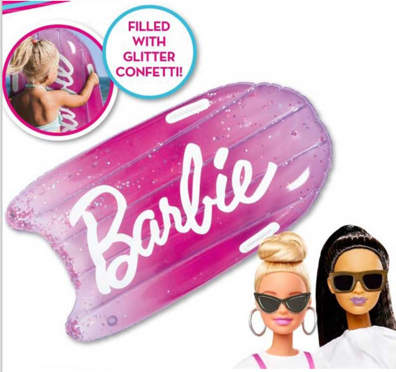 Barbie Inflatable Kids Surf Lilo Sun Lounger, side angle
