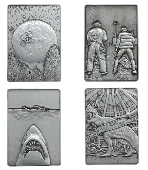 Amblin 4 Piece Metal Movie Ingot Collection Limited Edition Box Set (Back to The Future, E.T., Jaws & Jurassic Park)