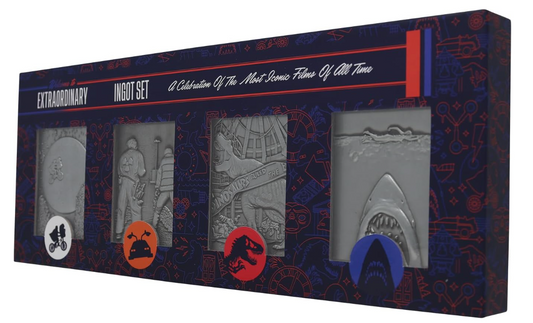 Amblin 4 Piece Metal Movie Ingot Collection Limited Edition Box Set (Back to The Future, E.T., Jaws & Jurassic Park), alterna
