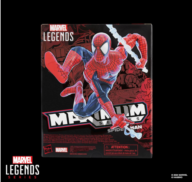Marvel Legends Maximum Series Spider-Man 6" Action Figure, close-up detail