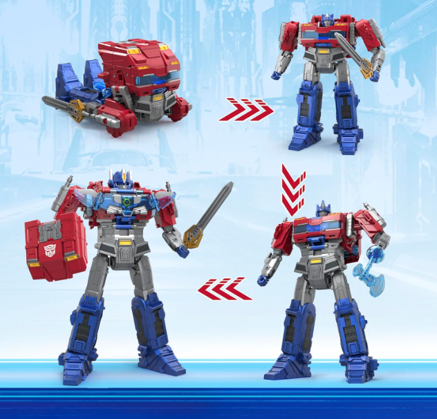 Transformers One Power Flip Optimus Prime (Orion Pax) Action Figure, side angle
