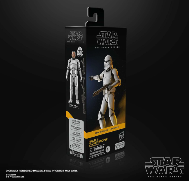 Star Wars The Black Series Phase II Clone Trooper 6" Action Figure, side angle