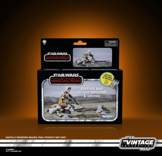 Star Wars The Vintage Collection The Mandalorian Scout Trooper and Grogu Speeder Bike, alternate view