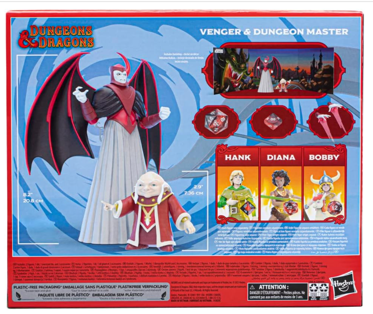 Dungeons and Dragons Cartoon Classics Dungeon Master & Venger 2 Pack, close-up detail