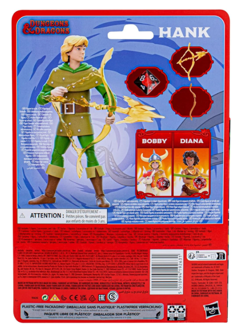 Hank Dungeons & Dragons Cartoon Classics 6" Scale Action Figure, side angle