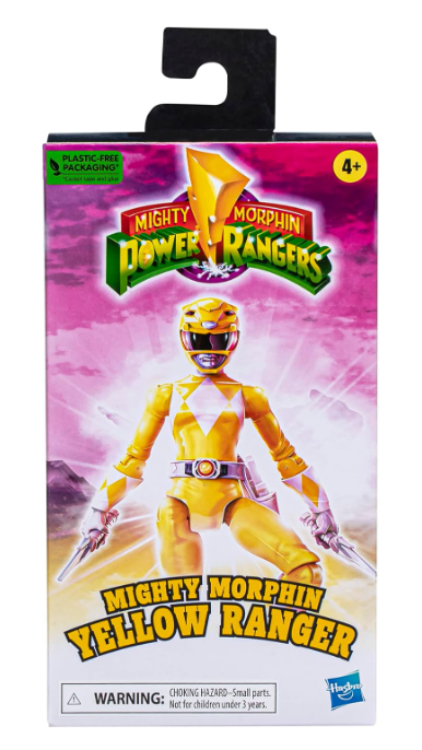 Power Rangers Mighty Morphin Yellow Ranger Action Figure, alternate view