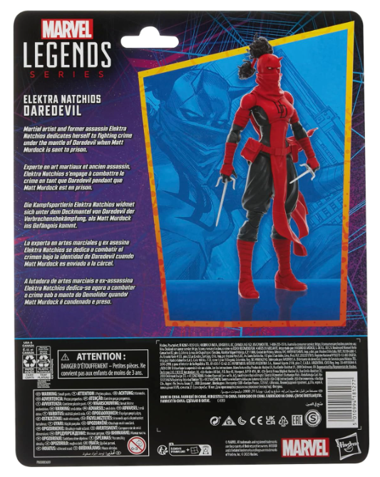 Marvel Legends Retro Spider-Man Elektra Natchios Daredevil, side angle