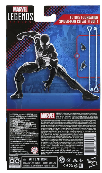 Hasbro Marvel Legends Series Future Foundation Spider-Man (Stealth Suit) 6 Inch Action Figure, side angle