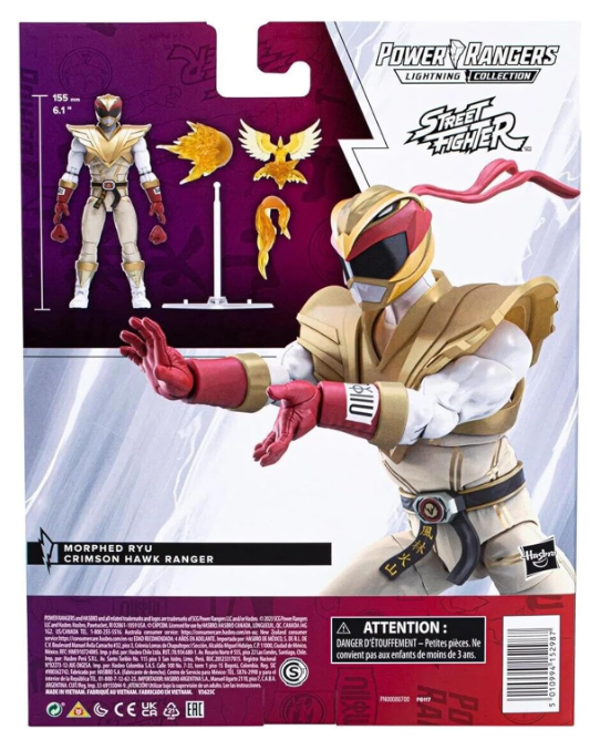 Power Rangers X Street Fighter Lightning Collection Morphed Ryu Crimson Hawk Ranger, side angle