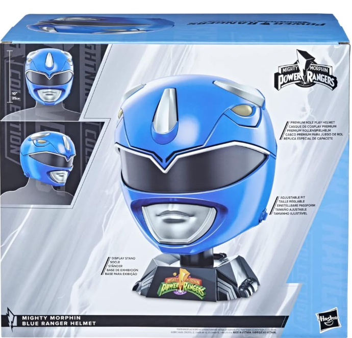 Power Rangers Lightning Collection Mighty Morphin Blue Ranger Helmet, side angle
