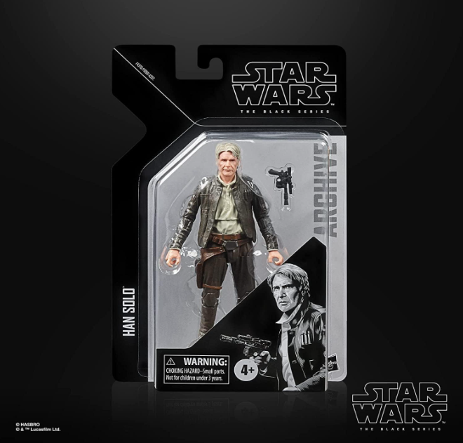 Hasbro Star Wars The Black Series Archive Han Solo Action Figure, side angle