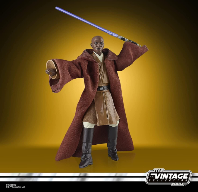 Hasbro Star Wars The Vintage Collection Attack Of The Clones Mace Windu, side angle