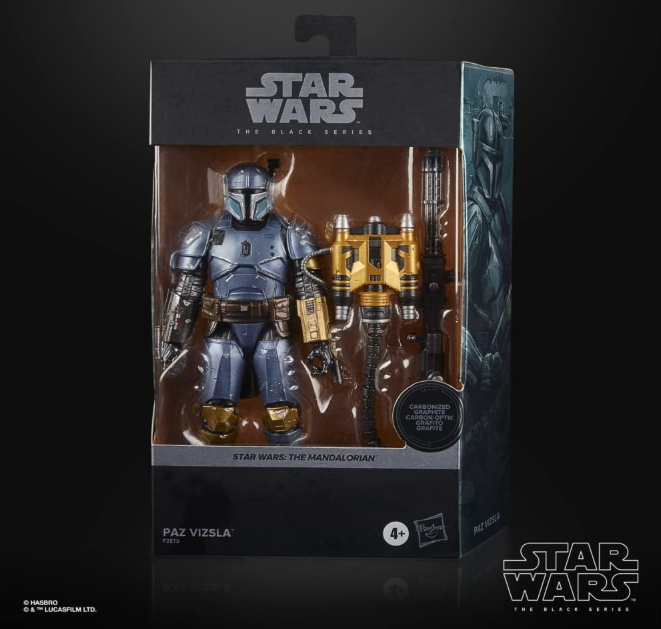 Star Wars The Black Series Carbonized Collection Paz Vizsla 6" Action Figure, close-up detail