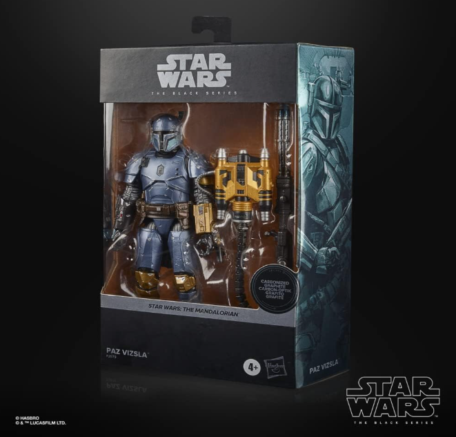 Star Wars The Black Series Carbonized Collection Paz Vizsla 6" Action Figure, rear view