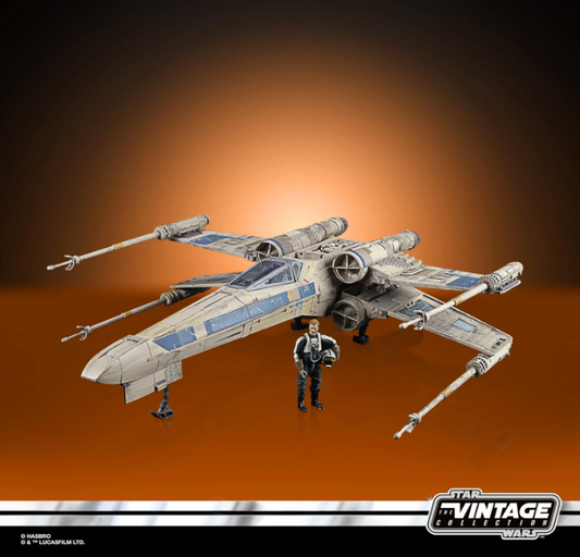 Star Wars The Vintage Collection Rogue One: A Star Wars Story Antoc Merrick's X-Wing Fighter Vehicle with Action Figure, clos