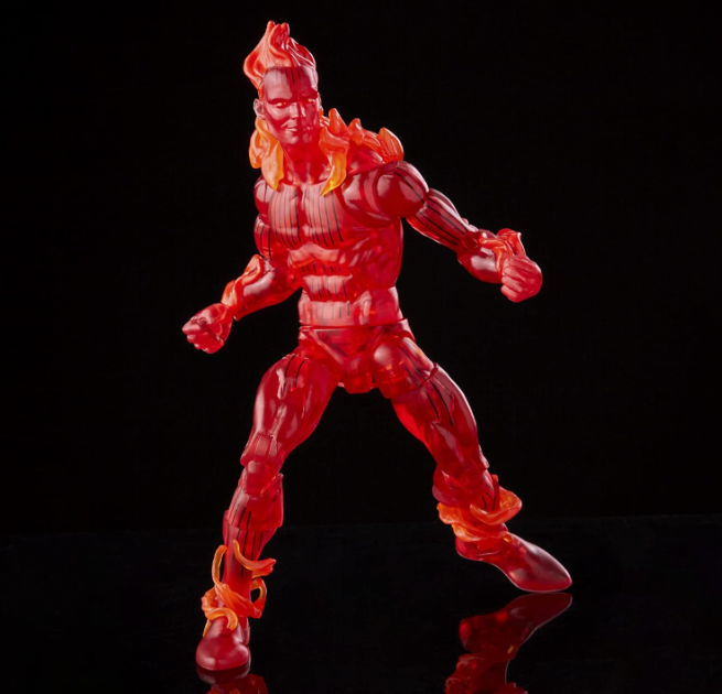 Hasbro Marvel Legends Series Retro Fantastic Four The Human Torch Action Figure, rear view