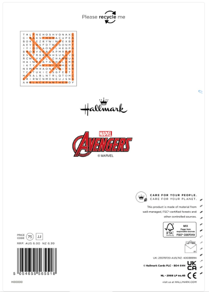 Marvel Avengers Assemble "It's Time For An Epic Birthday" Birthday Card