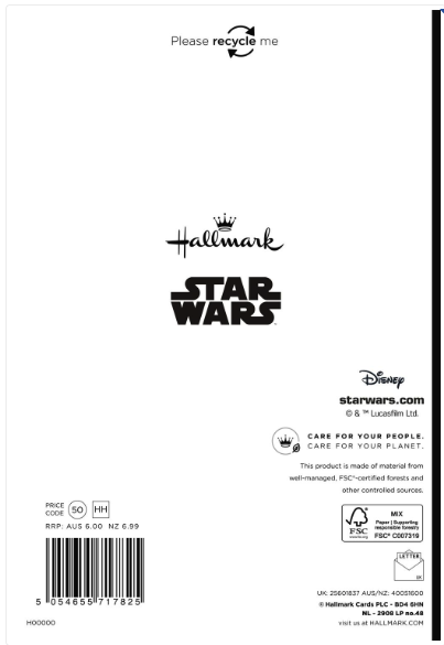 Star Wars "Happy Birthday To You" Birthday Card