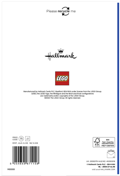 LEGO "Amazing Grandson" Birthday Card