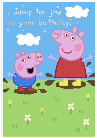 Peppa Pig "Jump For Joy On Your Birthday" Birthday Card