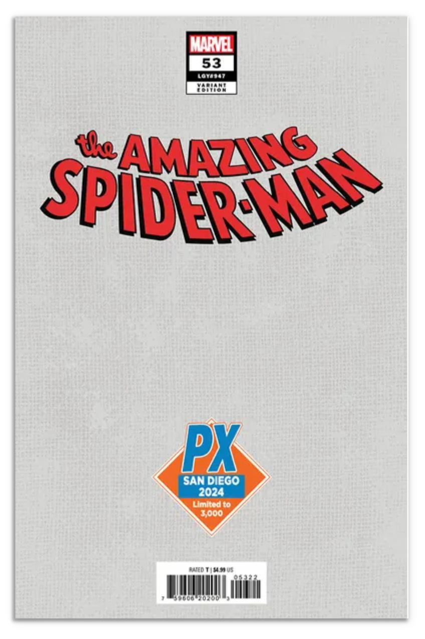 San Diego Comic Con 2024 Amazing Spider-Man #53 (Ed McGuinness Marvel Comics Black & White SDCC 2024 PX Variant Edition)