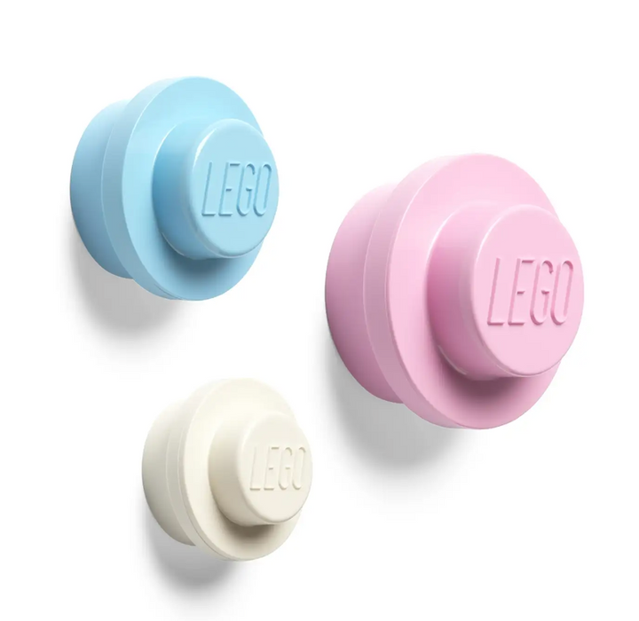 LEGO Wall Hanger Set - White, Light Blue, Pink