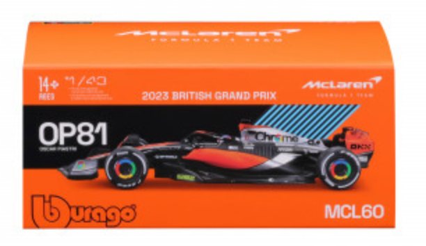 Formula 1 McLaren MCL60 Oscar Piastri Official Diecast 1:43 Scale Model with Helmet