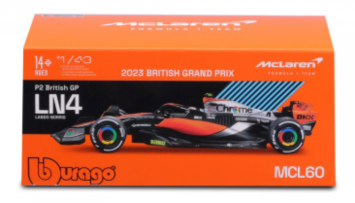 Formula 1 McLaren MCL60 Lando Norris Official Diecast 1:43 Scale Model with Helmet