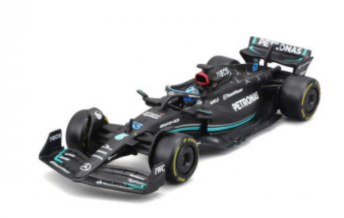 Formula 1 Mercedes-AMG Petronas W14 George Russell Official Diecast 1:43 Scale Model with Helmet