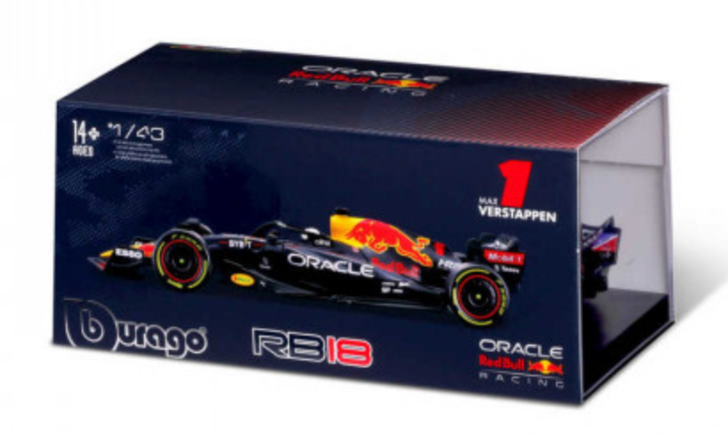 Formula 1 Red Bull Racing RB18 Max Verstappen Official Diecast Model with Helmet