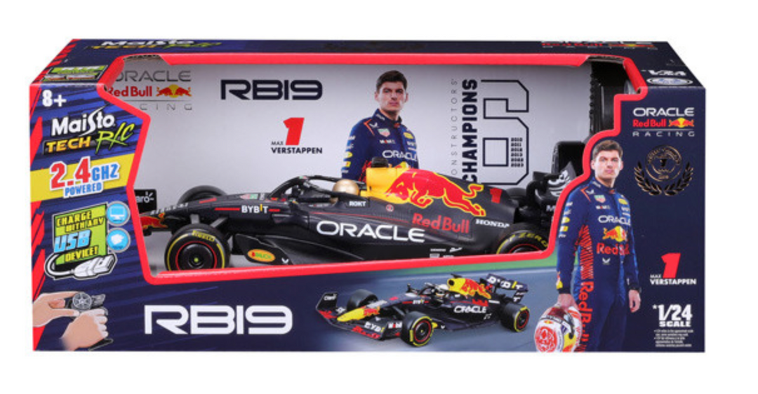 Formula 1 Premium RC Red Bull Racing RB19 F1 Car Max Verstappen 1:24 Scale Official Remote Control Car