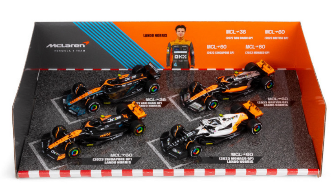 Formula 1 McLaren F1 Lando Norris Official Highlights 4-Pack Collector’s Edition Set