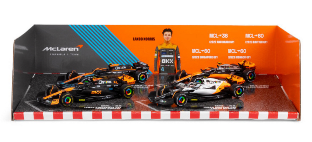 Formula 1 McLaren F1 Lando Norris Official Highlights 4-Pack Collector’s Edition Set