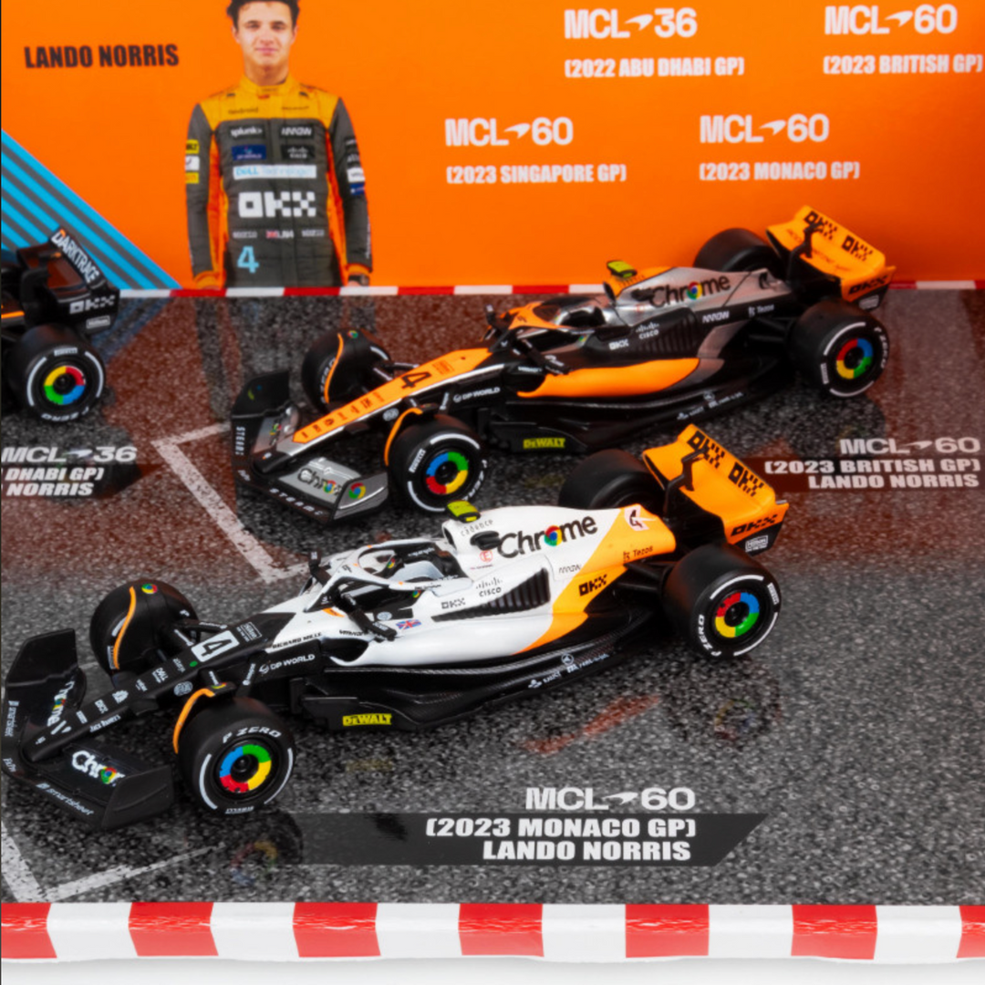 Formula 1 McLaren F1 Lando Norris Official Highlights 4-Pack Collector’s Edition Set