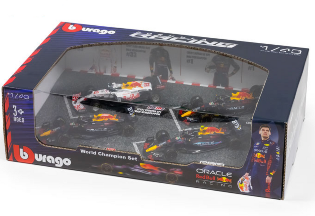 Formula 1 Red Bull Racing Max Verstappen Champion 4-Pack Diecast Model Set